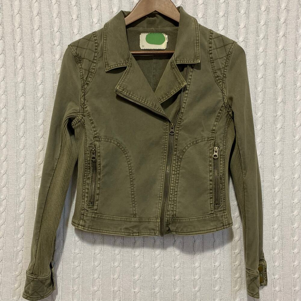 Anthropologie Easy Moto Jacket Women’s S Olive Green